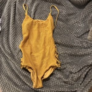 Mustard yellow one piece bathing suit - Billabong